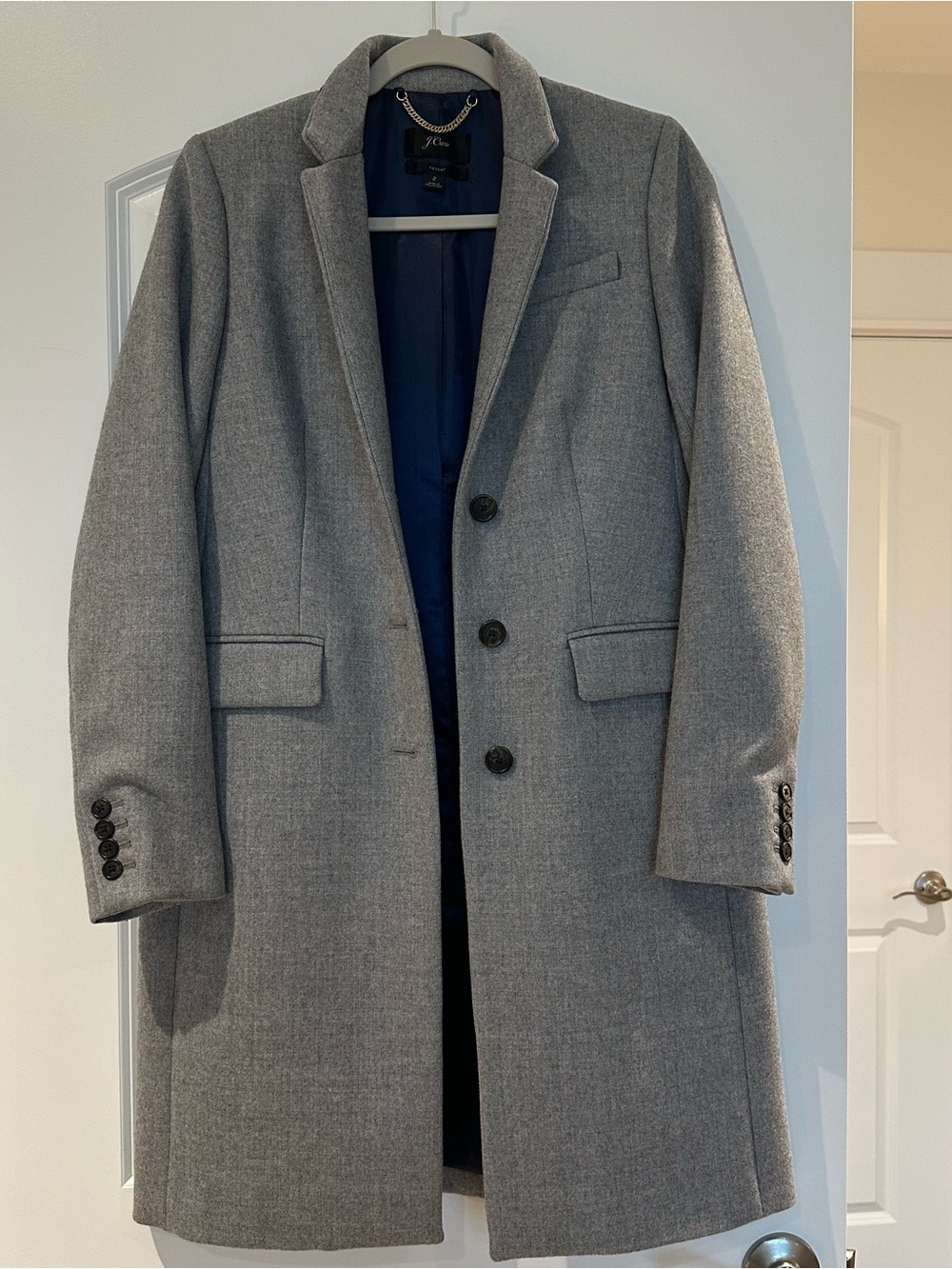 J.Crew Regent Topcoat in Heather Gray 100% Double-serge Wool Coat